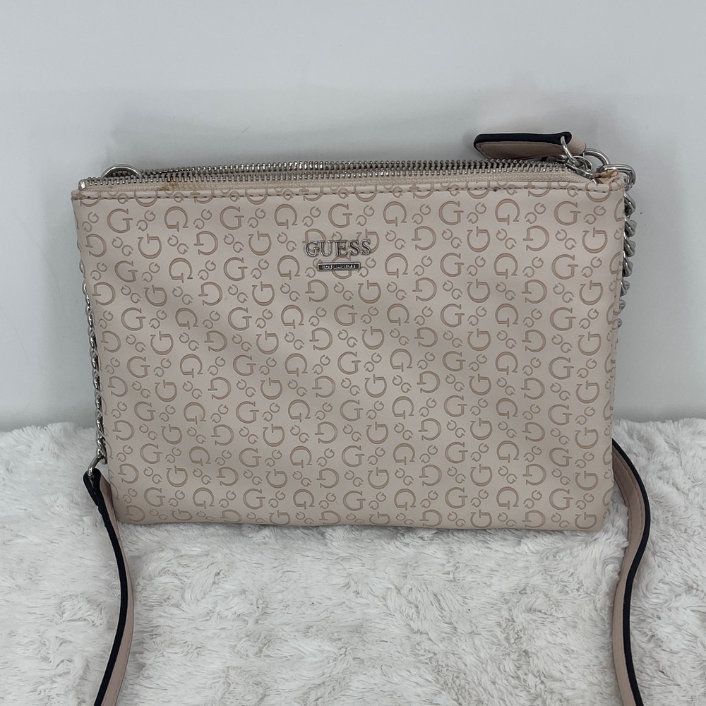 GUESS LOS ANGELES Beige/PINK Crossbody Bag/PURSE